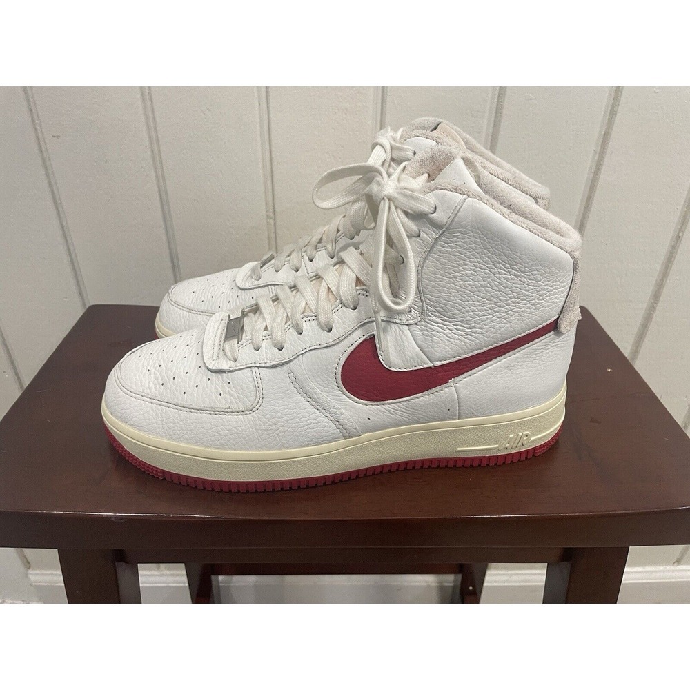 Nike Women's Sz 10.5 Air Force 1 Sculpt Summit White Gym Red AF1 High DC3590 100